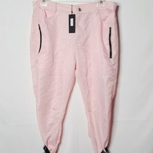 NWT Carman pink cinched ankle straps pants 12